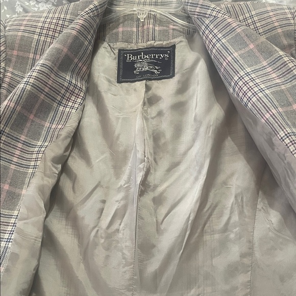 Burberry Gray and Pink Plaid Blazer - Picture 5 of 15